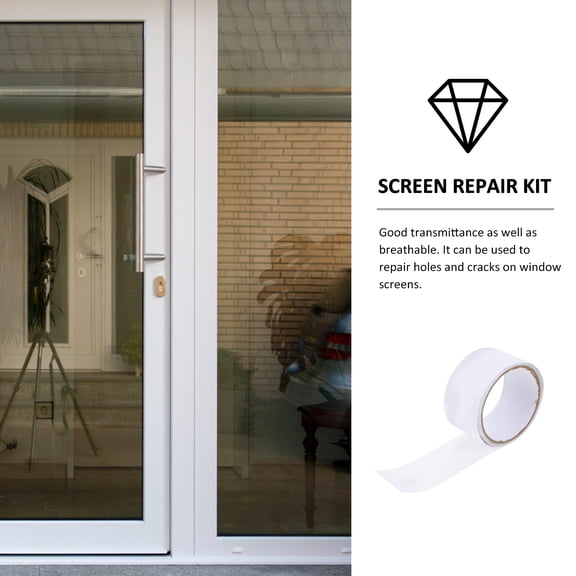 Mobutofu White PVC Screen Repair Patch Tape for and Doors, Breathable, Easy to Cut, Ideal for Home Screen Repairs
