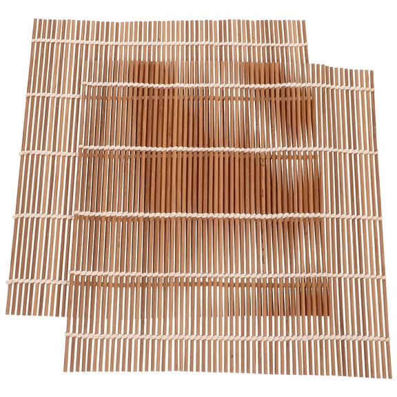 Mobutofu 2Pcs Sushi Making Mat Bamboo Rolling Mat Light Brown for Sushi Preparation