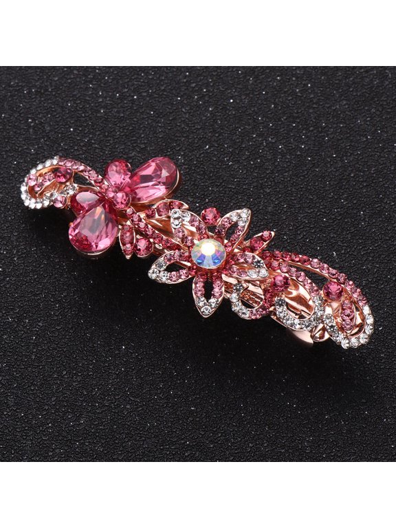 Pink Butterfly Bow Hair Clip Durable Hair Pins Beautiful Party Accessory