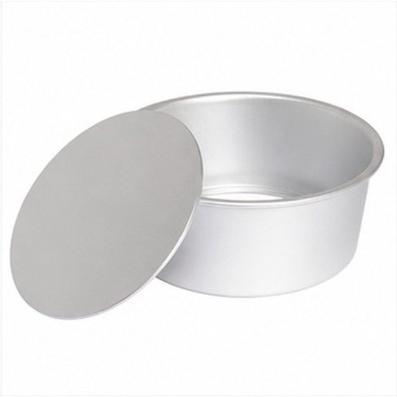 Mobutofu Plated Silver Cake Pan Round 10 Inch with Removable Bottom for Cheesecake and Desserts