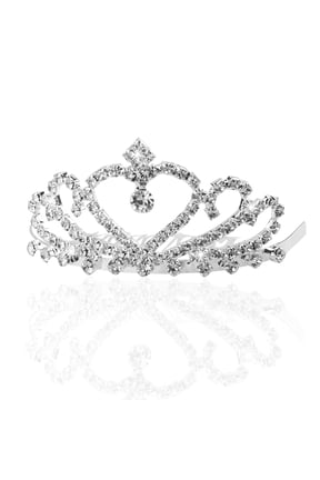 Elegant Plated Silver Crystal Rhinestone Bridal Crown Tiara for Wedding