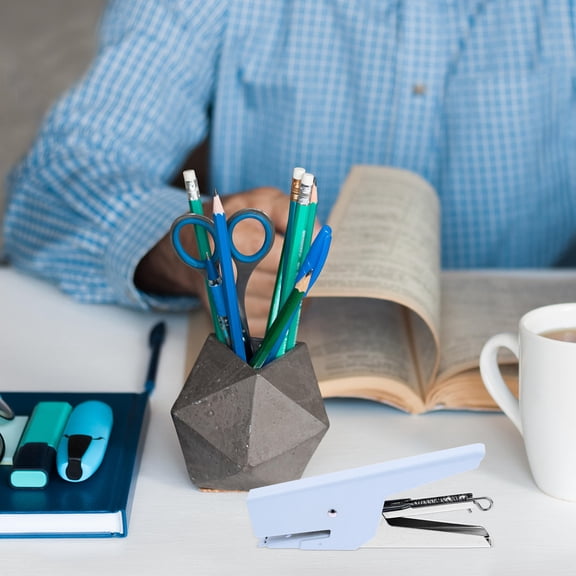 Mobutofu Blue Metal Stapler for Desk with Non Slip Feet and Large Capacity Staples