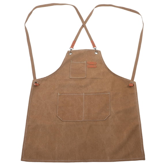 Mobutofu Brown Grill Apron with Adjustable Strap and Multiple Convenient Pockets for BBQ Cooking