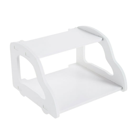 Mobutofu Punch Free 2-Tier Wall Mount Router Shelf White 1Pcs