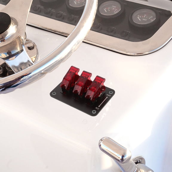 Mobutofu Red 12V Lighted Toggle Rocker Panel for Automotive Replacement Use