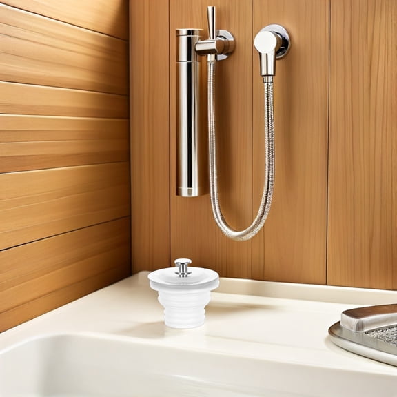 Mobutofu Stainless Steel Bathroom Sink Hole Plug Cover with Rubber Seal for Washbasins