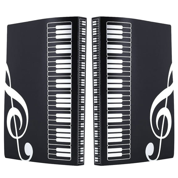 Mobutofu 2-Pack Black Plastic Sheet Music Storage Folder for Music Notes and Documents, 11.8 x 8.3 Inches