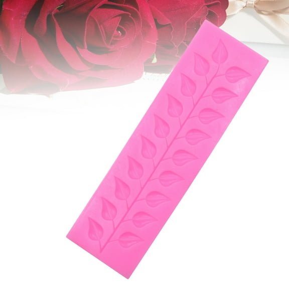 Mobutofu Silicone Fondant Mould Tree Leaf Strip Pink 1Pack Suitable For Cake Decoration And Baking