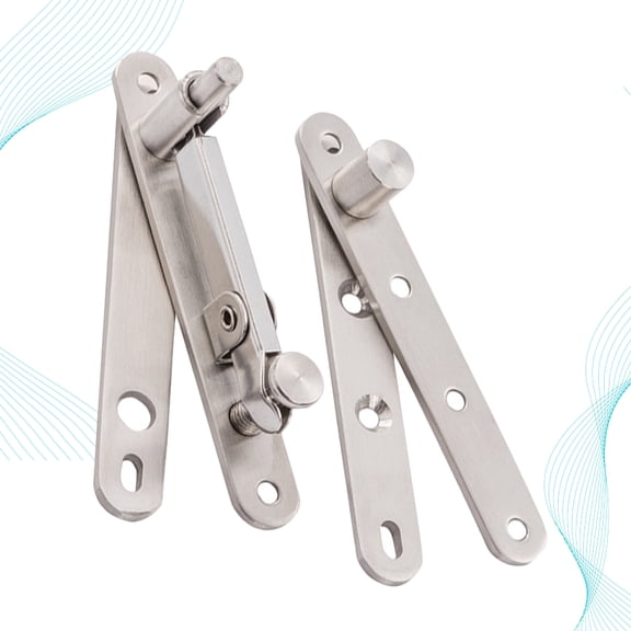 Mobutofu Silver Hinge 1Set Swivel Joint Hinge for Wooden Doors Durable Easy to Install Hardware Hinges
