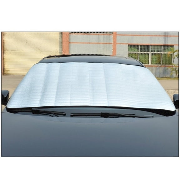 Mobutofu Silver Pu Car Windscreen Frost Cover 1Set for Winter Snow Shield 59.1x27.6x0.1in