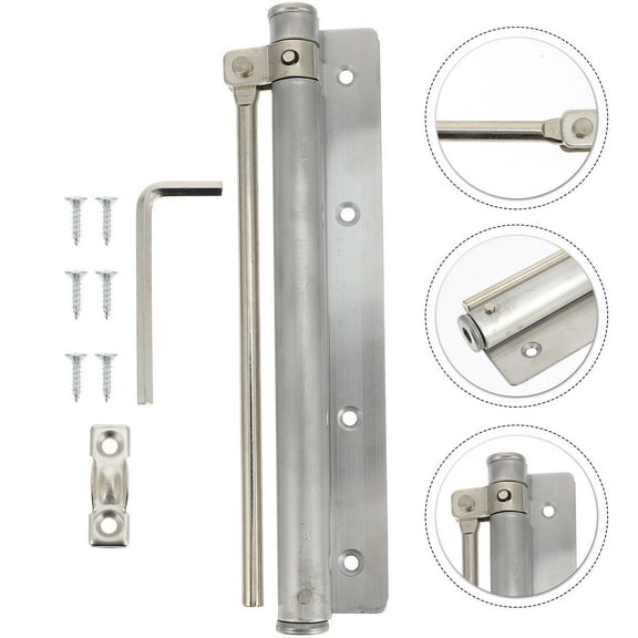 Mobutofu Silver Rectangular Door Closer Device with Adjustable Tension for Office Use 1 Set