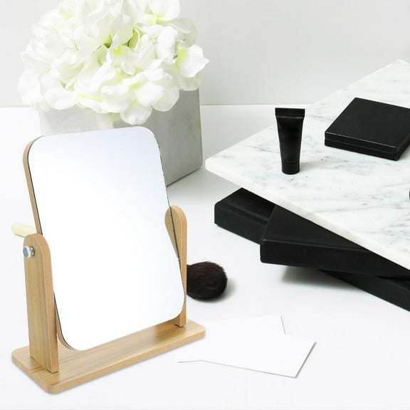 Mobutofu Modern Khaki Swivel Mirror for Dressing Table Or Bathroom Countertop Use