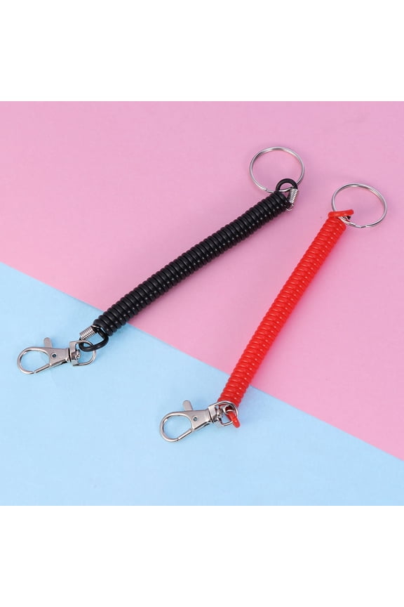 Spiral Keychain Durable Metal Retractable Holder for Keys Tools and Accessories