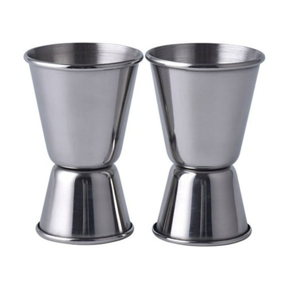 Mobutofu Stainless Steel Measures Jigger 1Pack Silver Double Cups for Bartending and Mixing Kitchen