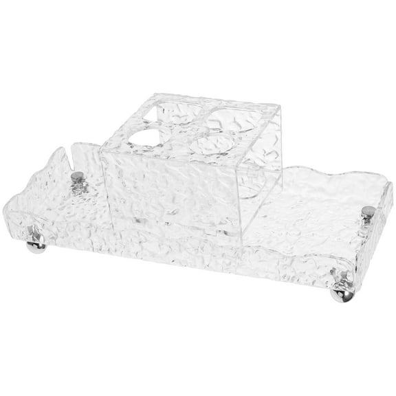 Mobutofu Acrylic Toothpaste Holder Rack Set, Clear Rectangle Design for Bathroom Vanity, Modern Style for Hotel and Home Use