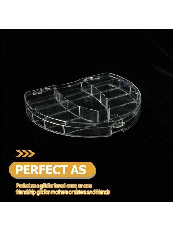 Clear Plastic Compartment Storage Box Heart Shape for Beads and Small Items