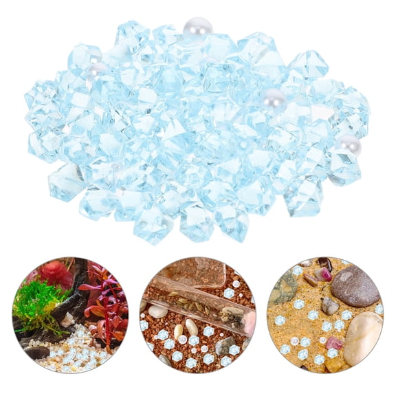 Mobutofu Sky Blue Resin Transparent Quartz Crystal Chips for Aquarium Gravel