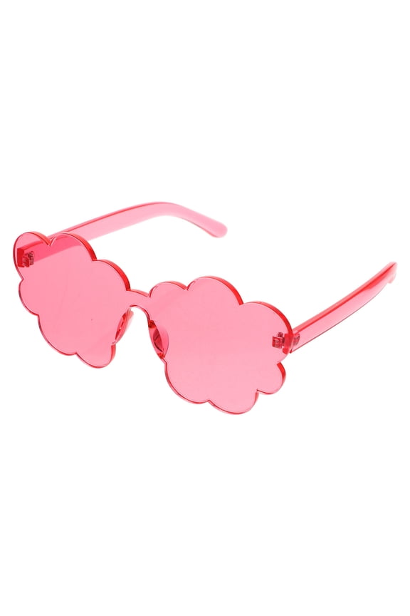 Red Frameless Cloud Glasses Flower Sunglasses Trendy Lightweight Party Accessories