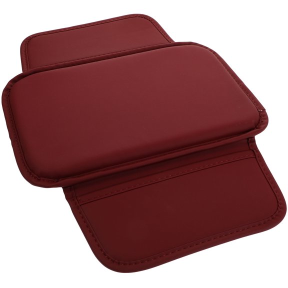 Mobutofu Red Universal Car Center Console Cover with Soft Padding, No Armrest, and Extra Storage Pockets Mat Protector