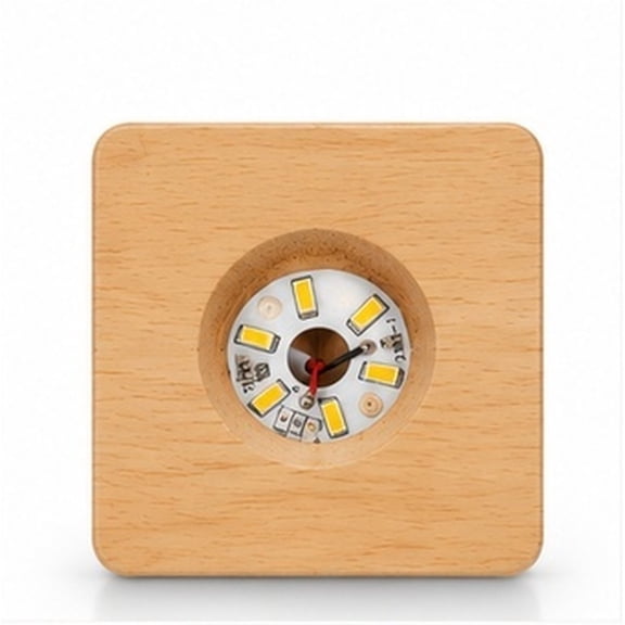 Mobutofu Beige Wooden LED Display Pedestal Stand for Crystal , Glass Decor, and Collectibles with Versatile Design
