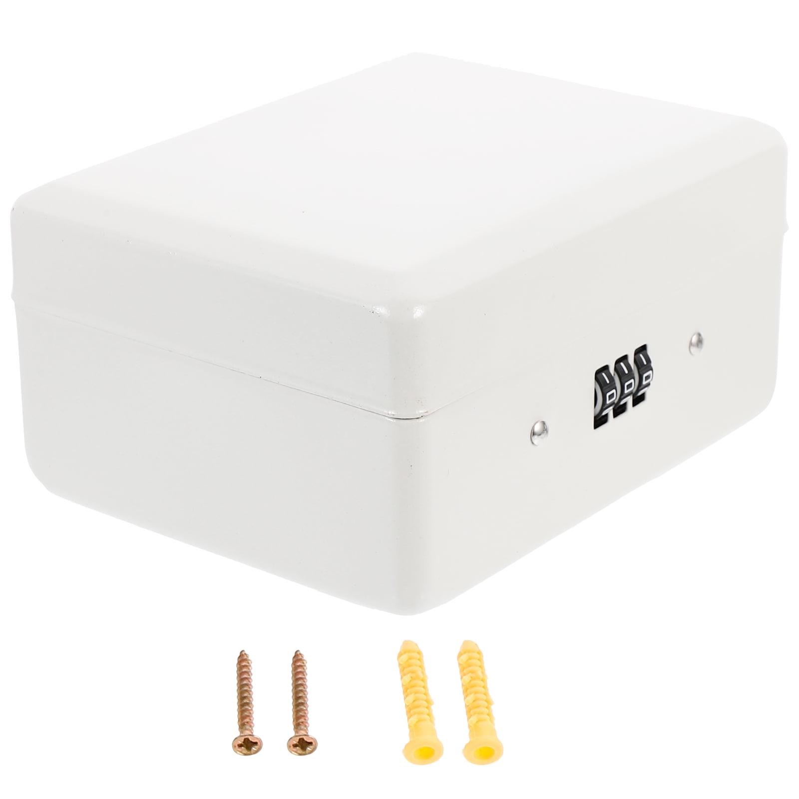 Mobutofu Wall Mounted Iron Lock Box Key Case Organizer, Secure Storage Cabinet 5.9x4.7in, Metal Lockable Box