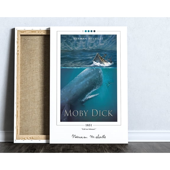 Moby Dick Book Cover Poster, Herman Melville Wall Art