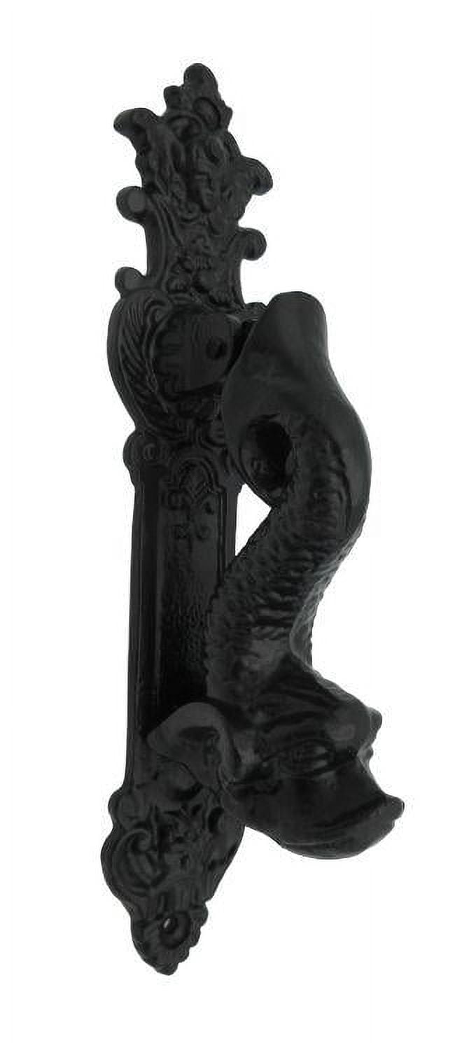 Antique Black Cast Iron Roman Dolphin Door Knocker