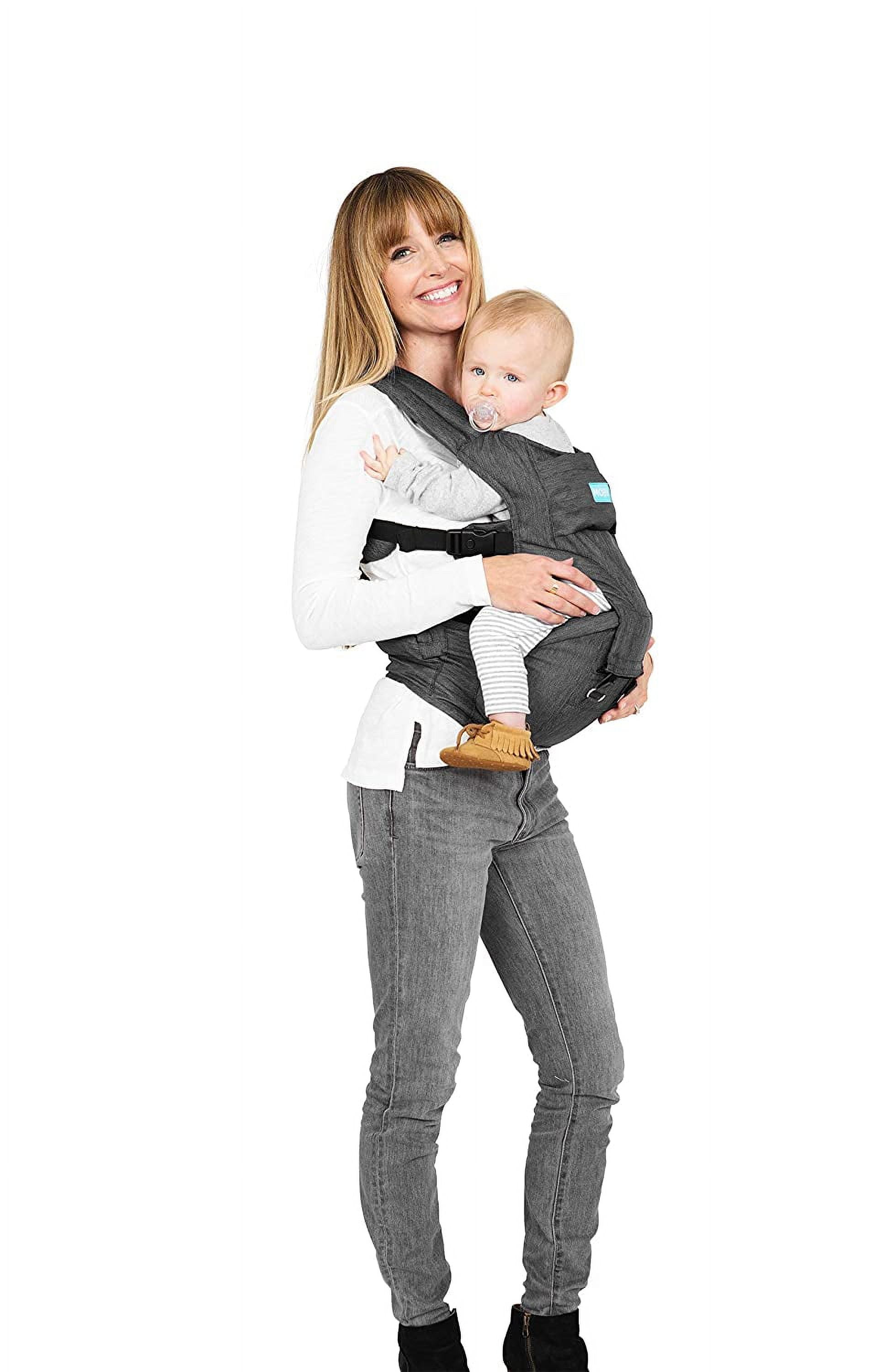 Moby Hip Seat and Baby Carrier , Baby Carrier for Mothers, Fathers, and  Caregivers , Designed for Infants and Toddlers , Baby Holder Carrier ,  Holder Can Support Babies from 12 to 17 lbs , Grey 