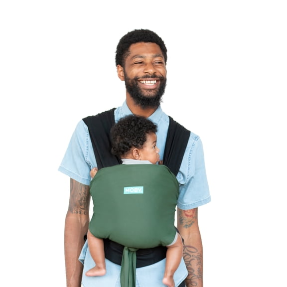 Moby Wrap Easy-Wrap Baby Carrier in Olive/Onyx