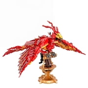Moc Fire Phoenix Building Set, Building Blocks for Adults, Toy Building Sets STEM Magic Bird Model, Red Plastic Building Set for Home Office Decor, Gift for Fans 938 PCS