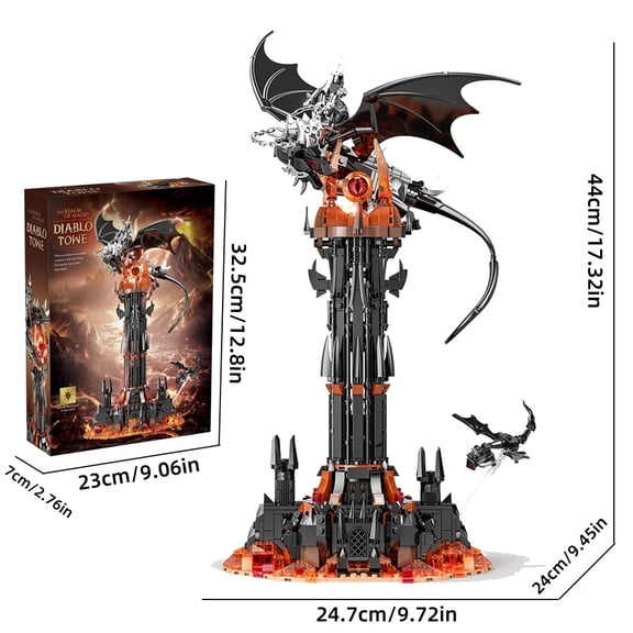 Moc-Lord Movie Rings Model The Fell Beast Magic Tower Building Blocks Fortress Castle Creative Assemble Bricks Toys Gift For Kid