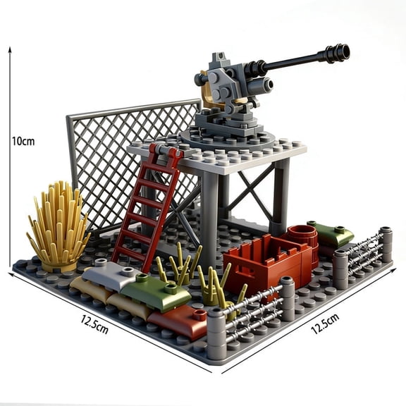 Moc WWII Military Outpost Building Blocks Set – Guard Post & Command Center Scene, Army Construction Bricks Toy, Gifts for Collecting