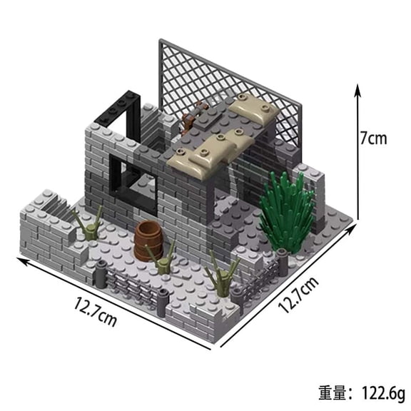 Moc WWII Military Outpost Building Blocks Set – Guard Post & Command Center Scene, Army Construction Bricks Toy, Gifts for Collecting