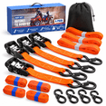 Moca Devices Moca Heavy Duty Ratchet Straps Tie Down 4 Pack 1.6