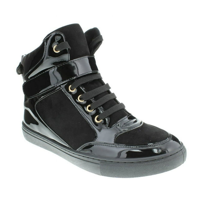 Moca Sneaker-02 Women's Casual Faux Leather High Top Sneaker, Black 7.5 ...