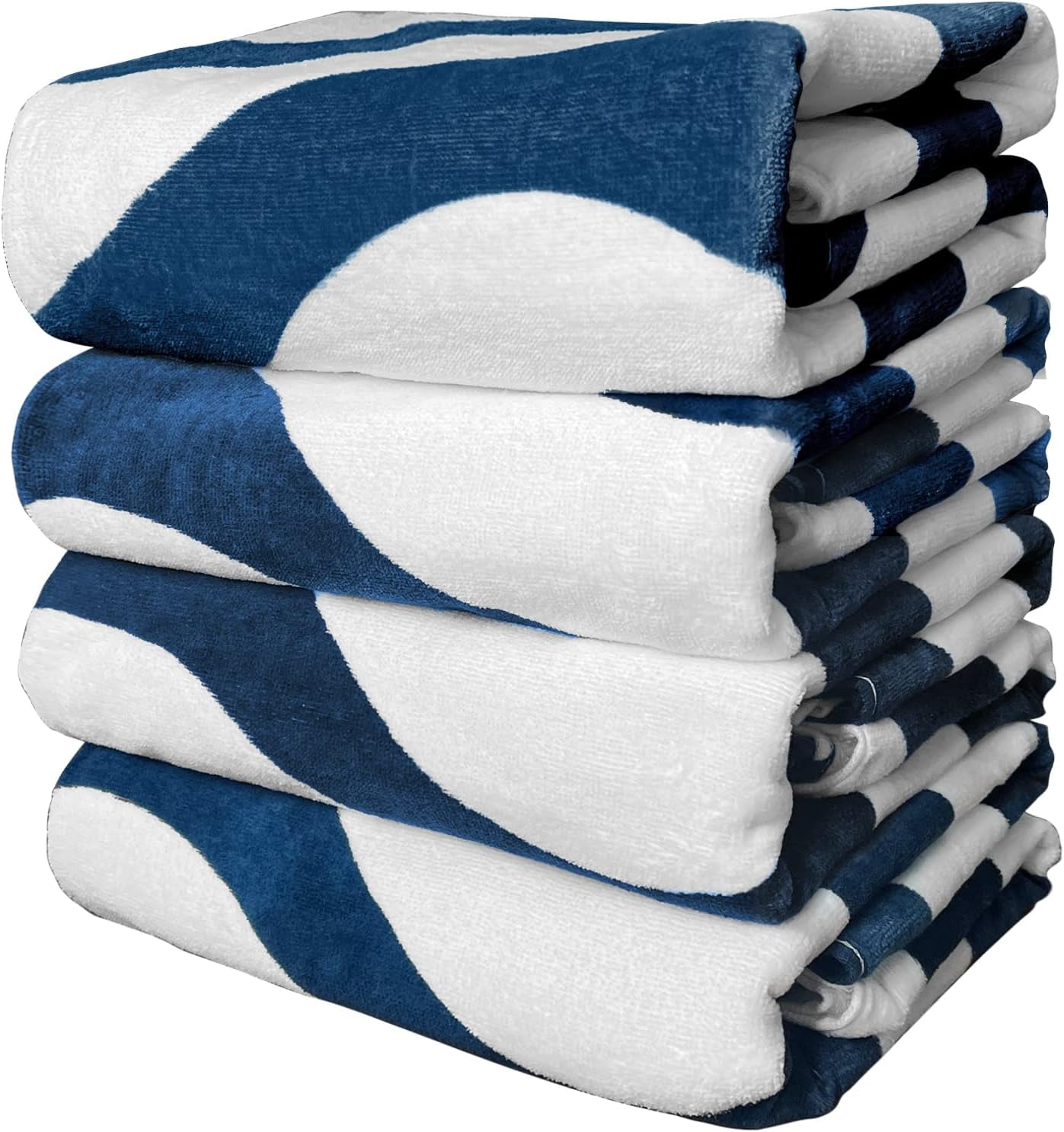 Mocaletto 100 Cotton Beach Towel with Towel Band(4 Pack),Oversized 35