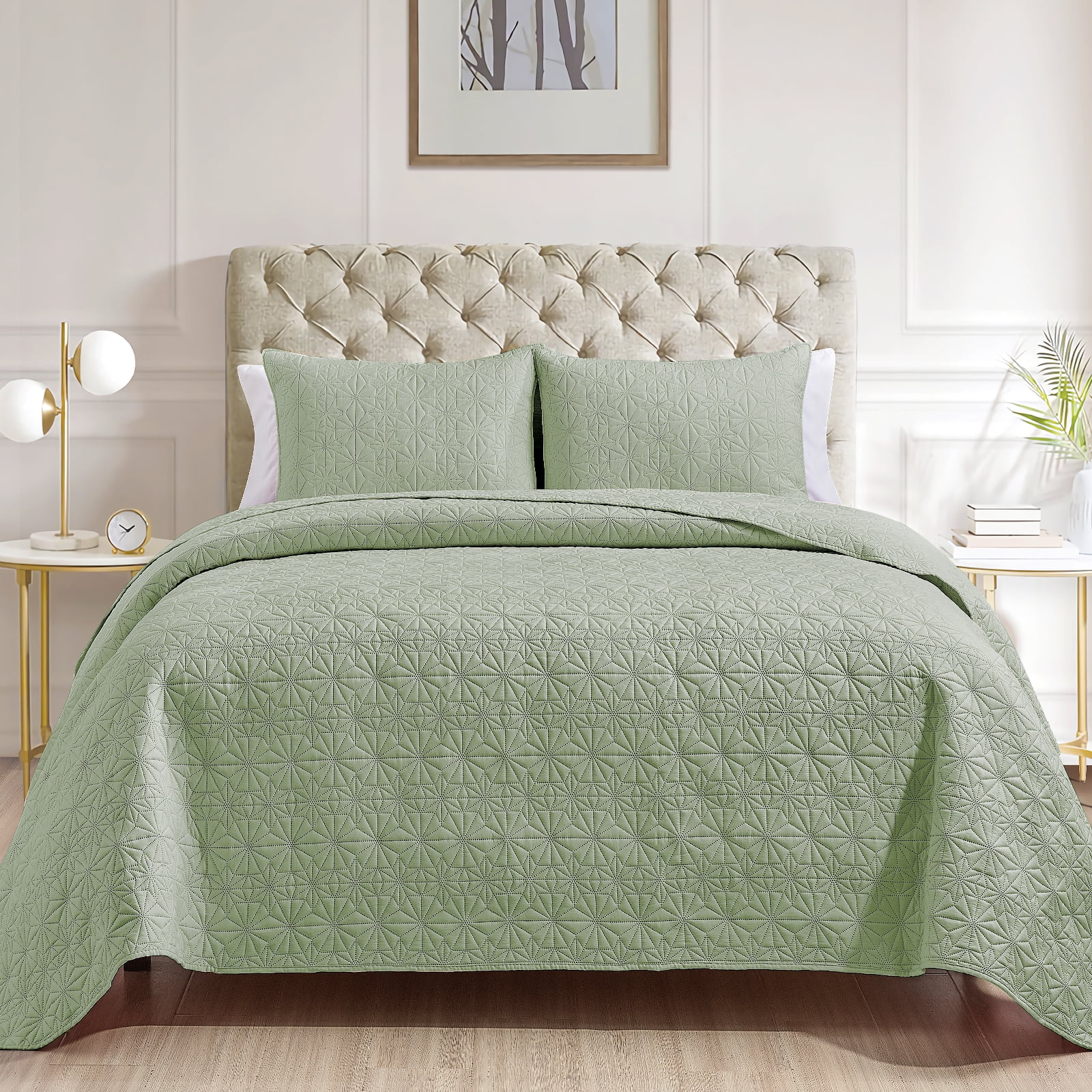 Mocaletto Luxury 2 Piece Twin Size Quilts, Elegant&Reversible Quilt Set