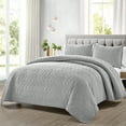 thumbnail image 1 of Mocaletto Luxury 3 Piece King Size Quilts, Elegant&Reversible Quilt Set Light Gray Bedding Set with Pillow Shams, Soft Lightweight Microfiber Bedspread, King Size Bedding Coverlet, 1 of 7