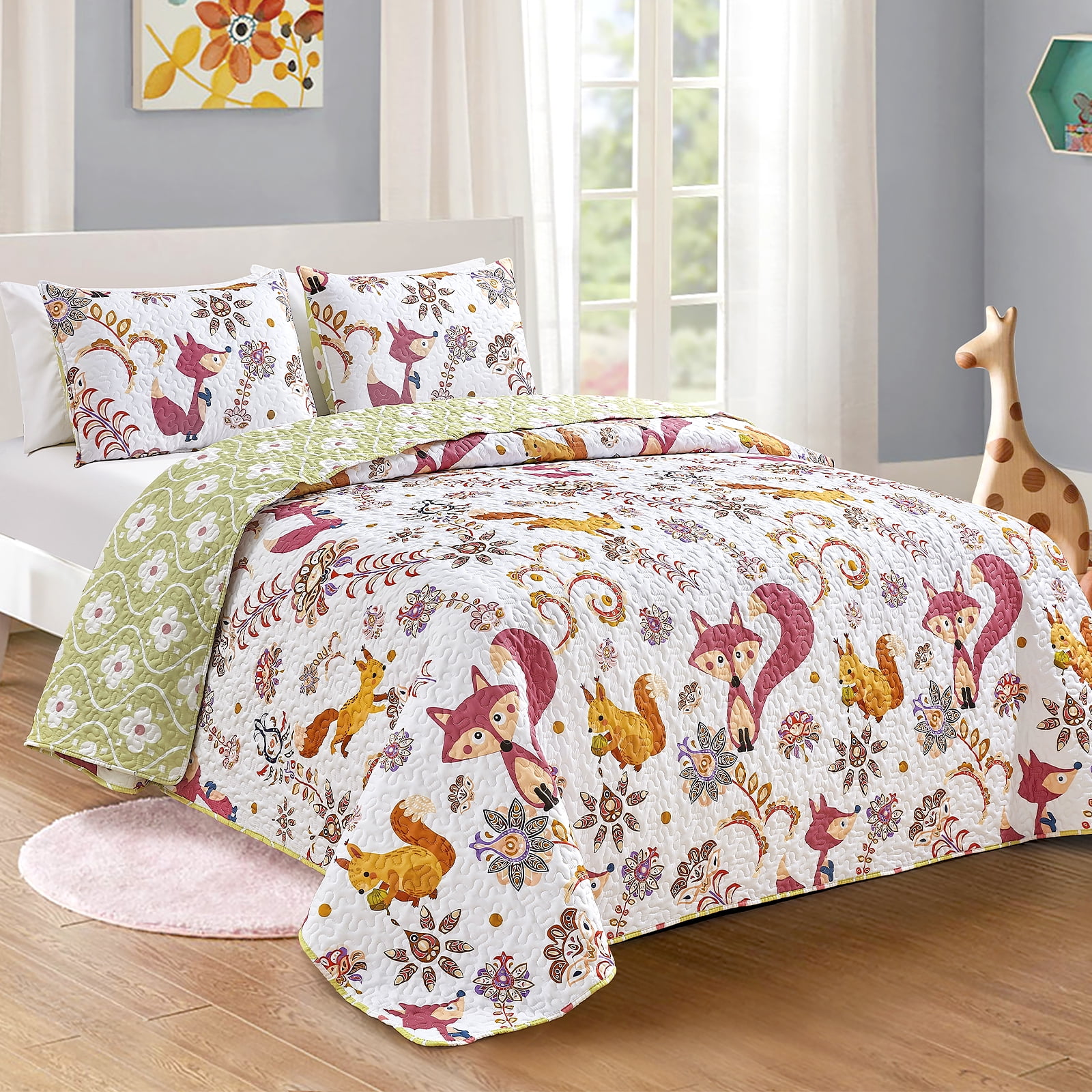 Mocaletto Luxury 3 Piece Queen Size Quilts, Elegant&Reversible Quilt Set Bedding Set with Pillow