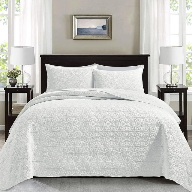 Mocaletto Luxury 3 Piece Queen Size Quilts, Elegant&Reversible Quilt