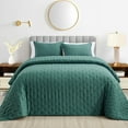 thumbnail image 1 of Mocaletto Reversible Quilts Set Queen Size, 3 Piece Green Quilt with Pillow Shams, Point Pattern Microfiber Bedspread, Lightweight Soft All Season Coverlet For Bedroom,Hotel &Gift, 1 of 7