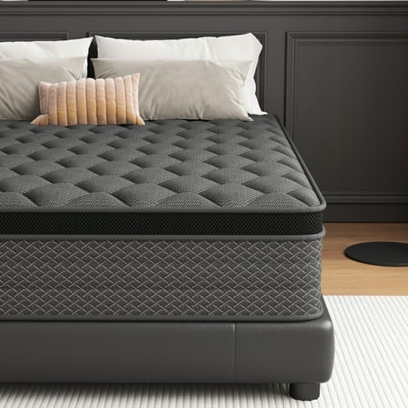 Mocangtu 12" Queen Hybrid Mattress in a Box, Gel Memory Foam with Individually Wrapped Pocket Coils, Medium Firm, Pressure Relief, Cooling Sleep Support