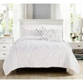thumbnail image 1 of Mocassi 10pc Bed-in-a-Bag Infinity Design Comforter Set, Ultra Soft Bed Set Featuring Decorative Pillows and Fitted Sheet with Storage Pockets, Infinity Comforter, Full/Queen, Opal White, 1 of 5