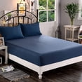 thumbnail image 1 of Mocassi 1500 Thread Count 1-Piece Fitted Sheet,Full, Navy, 1 of 3