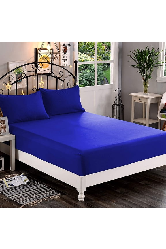 1500 Thread Count 1-Piece Fitted Sheet,Full, Royal Blue