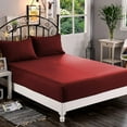 thumbnail image 1 of Mocassi 1500 Thread Count 1-Piece Fitted Sheet,King, Burgundy, 1 of 3