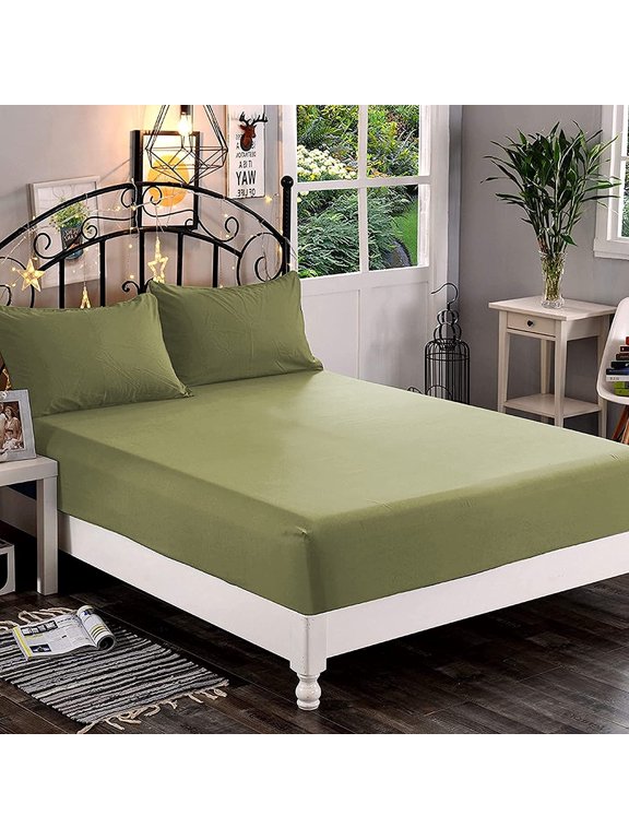 1500 Thread Count 1-Piece Fitted Sheet,King, Green