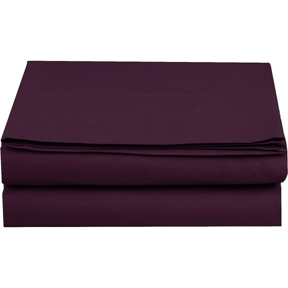 Mocassi 1500 Thread Count 1-Piece Flat Sheet,Cal King , Purple