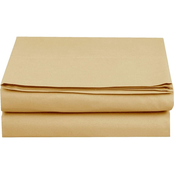 Mocassi 1500 Thread Count 1-Piece Flat Sheet,Full, Gold