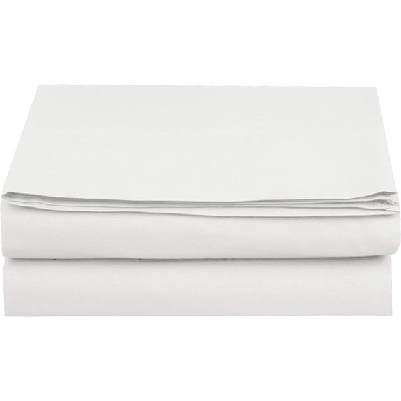 Mocassi 1500 Thread Count 1-Piece Flat Sheet,Full, White